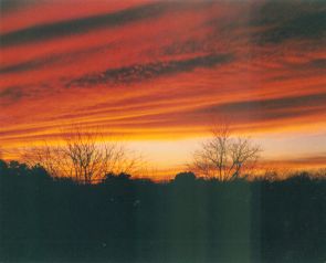 The setting sun